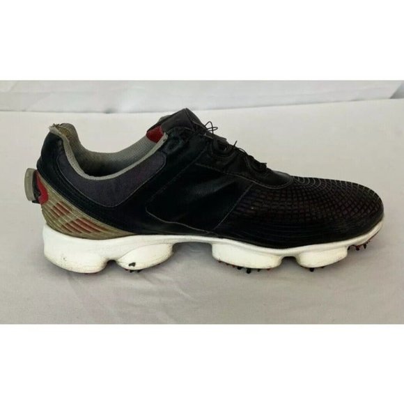 FootJoy Mens Golf Shoes Hyperflex FTF 2.0 Black And Red Size 12 Spiked Shoes - Picture 10 of 12